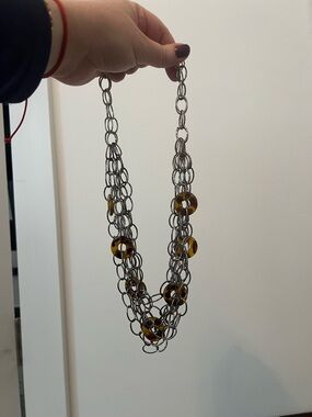 NWOT Doncaster silver chain strand and tortoise accent necklace